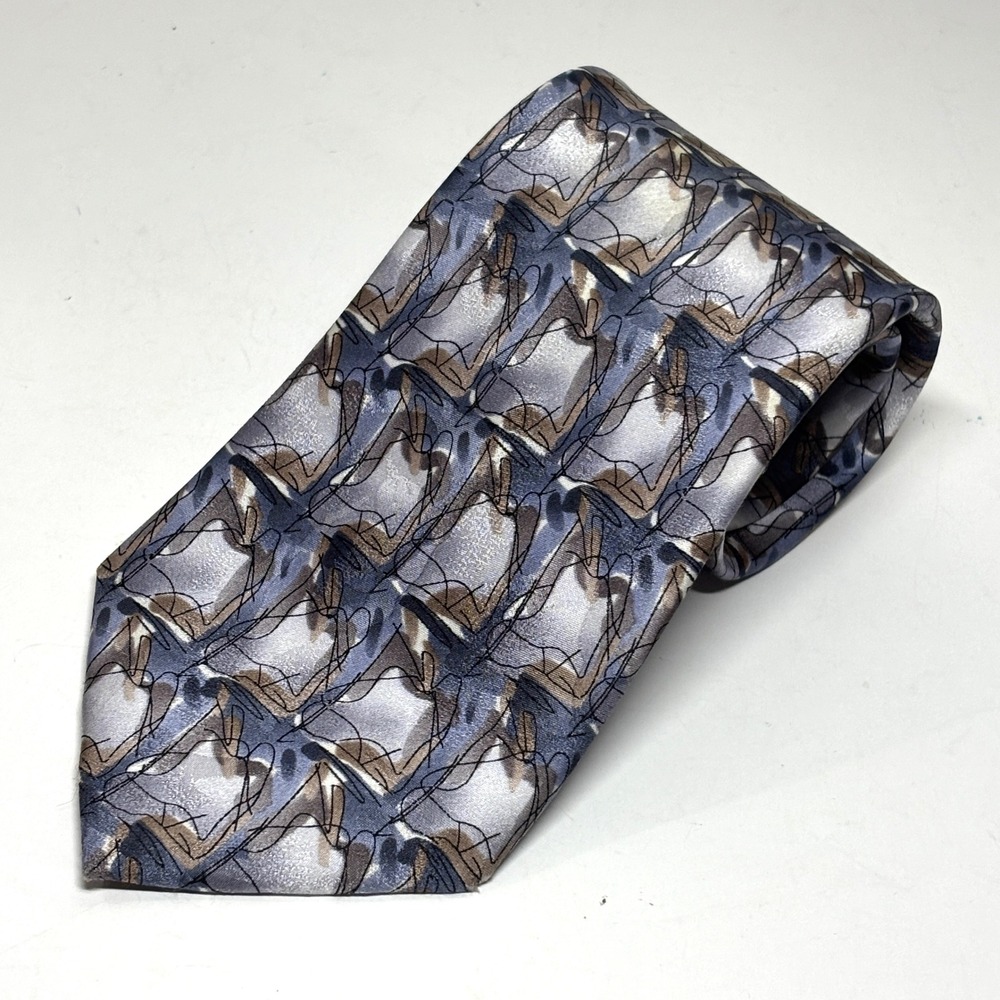 J. Garcia Necktie Mens Extra Long Blue "Guy with Exploding Nose" Silk Collector